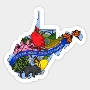 West Virginia State Symbols Sticker
