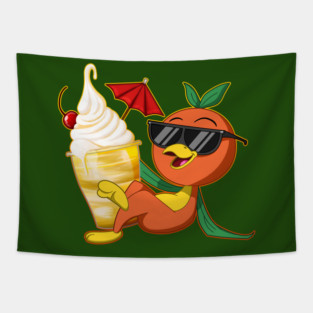 Little Orange Bird Tapestry