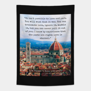 E.M. Forster quote: “It isn't possible to love and part. You will wish that it was. You can transmute love, ignore it, muddle it, but you can never pull it out of you. I know by experience that the poets are right: love is eternal.” Tapestry
