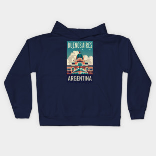 A Vintage Travel Art of Buenos Aires - Argentina Kids Hoodie