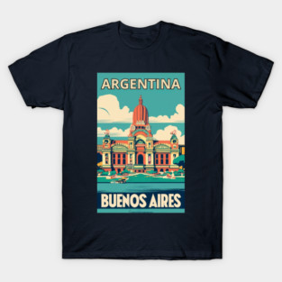 A Vintage Travel Art of Buenos Aires - Argentina T-Shirt