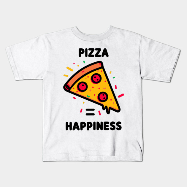 Pizza = Happiness Kids T-Shirt by Frank Ring