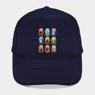 Cryptid Jar Collection Mothman Bigfoot Flatwoods Monster Yeti El Chupacabra Jersey Devil Squonk Fresno Nightcrawler Hat