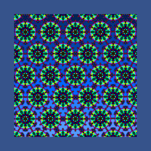 Mandala Fade to Blue Design Artwork T-Shirt