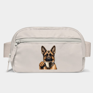 German Shepherd Drinking Coffee Bag