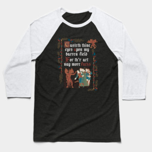 No More F*cks Medieval Style - funny retro vintage English history Baseball T-Shirt