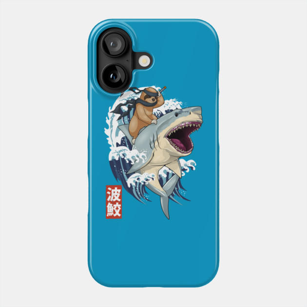 Samurai Sloth on Shark Wave Phone Case by GoshWow®