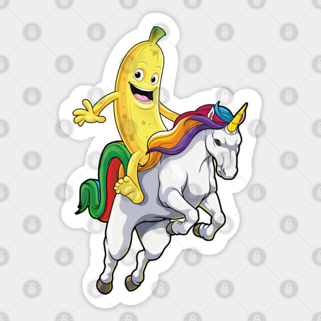 Banana Unicorn Joyride Sticker by GoshWow®