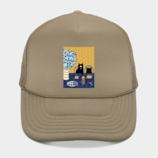 Hanukkah French Press Coffee Cats Hat