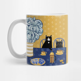 Hanukkah French Press Coffee Cats Mug