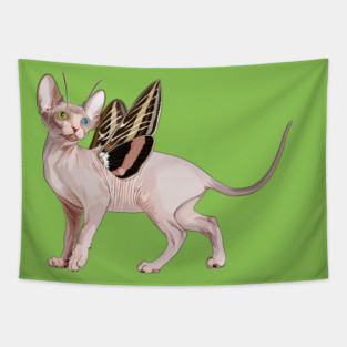 Sphynx Moth Flitter Kitty Tapestry