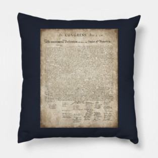 Vintage Style Declaration of Independence Pillow