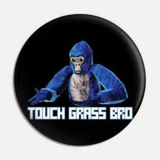 Gorilla Tag Funny Tee for Kids, Boys, Touch Grass Pin