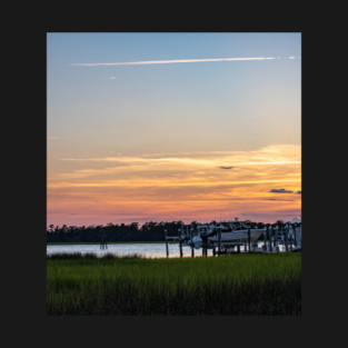 Orange sunset over the river T-Shirt