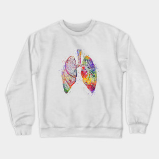 Lungs Anatomy Art Colorful Watercolor Gift Crewneck Sweatshirt