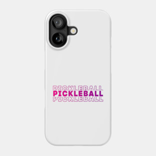 Pink Gradient Repeating Pickleball Phone Case