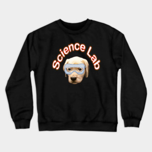 Funny Science Lab Yellow Labrador Pun Crewneck Sweatshirt