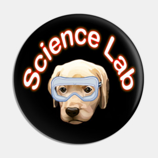 Funny Science Lab Yellow Labrador Pun Pin