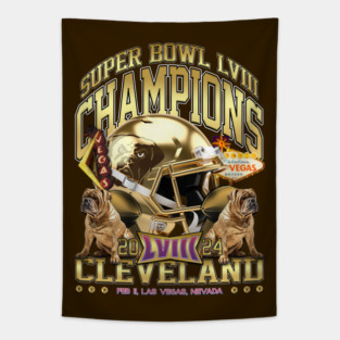 Cleveland Super Bowl Champions 2024 'Gold Rush Vintage' Tapestry