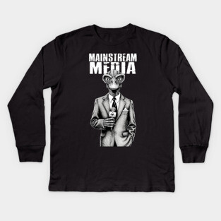 Mainstream Media Reptilian Lizard Propaganda Kids Long Sleeve T-Shirt