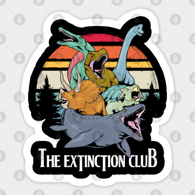 The Extinction Club: Vintage Dino Assembly Sticker by GoshWow®