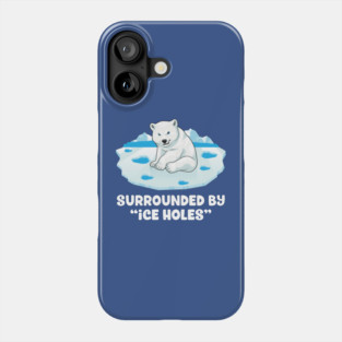 Frosty Polar Bear - Surrounded By Ice Holes Phone Case