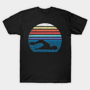 Funny Vintage Retro Swim Swimmer Swimming 80s T-Shirt