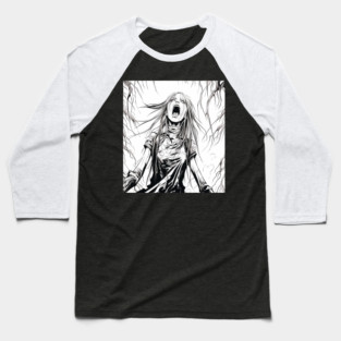 Manga Anime Demon Girl Beauty Horror Baseball T-Shirt