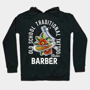 old school traditional tattoo barber shop Hoodie