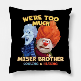 Miser Brothers Heating and Cooling - Vintage Christmas Pillow
