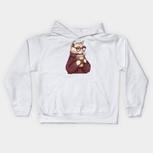 Sophisticated Coffee Cat Kids Hoodie