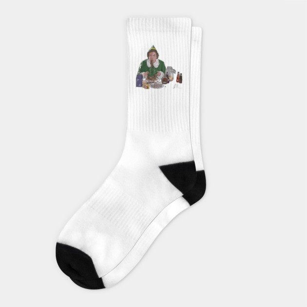 ELF: Buddy Eating Sketti Socks by 51Deesigns