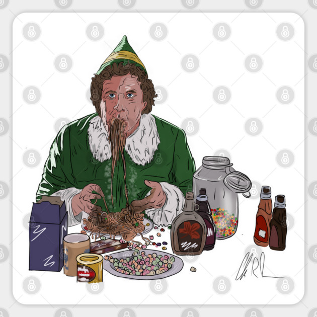 ELF: Buddy Eating Sketti Sticker by 51Deesigns
