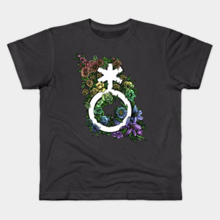 Non-binary Symbol Flowers Rainbow Kids T-Shirt