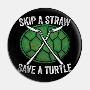 Skip A Straw Save A Turtle Anti Pollution Shell Pin