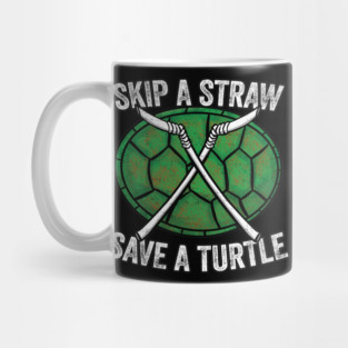 Skip A Straw Save A Turtle Anti Pollution Shell Mug