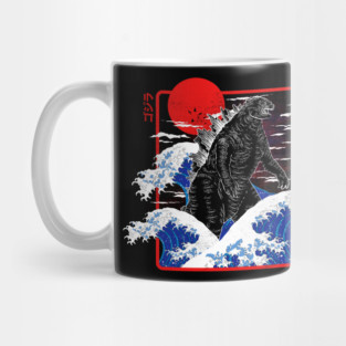 Great Wave Godzilla Mug