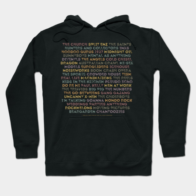 Aussie 80s Bands Tee Hoodie by Timeless Chaos