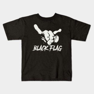 black flag horn sign Kids T-Shirt