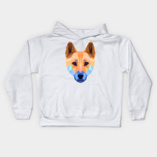 Polygon dingo face Kids Hoodie