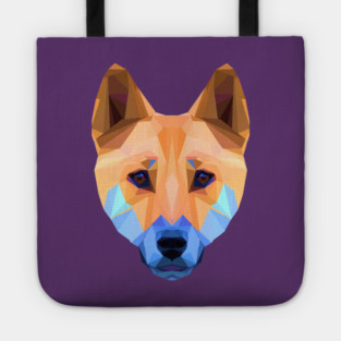 Polygon dingo face Tote