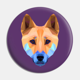 Polygon dingo face Pin