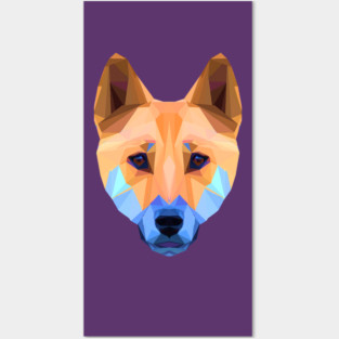 Polygon dingo face Posters and Art