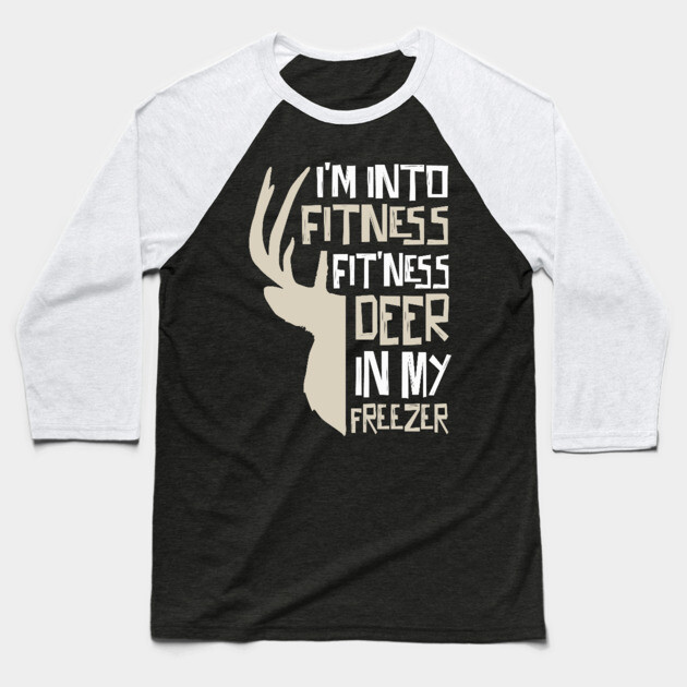Fitness Deer In My Mouth Baseball T-Shirt by The WYLD Tribe