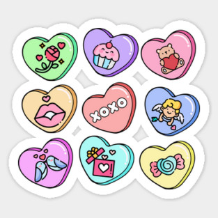 Valentine Candy Hearts Sticker
