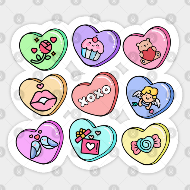 Valentine Candy Hearts Sticker by HolidayBug