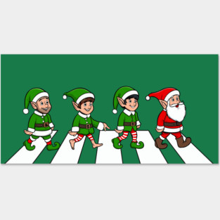 Santa and Elves - Abbey Road Christmas Posters and Art