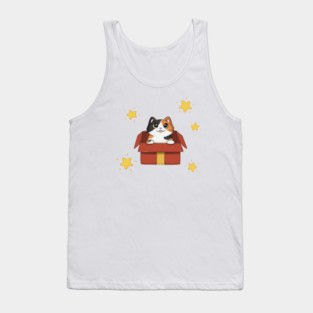 Calico Cat In Gift Box Tank Top