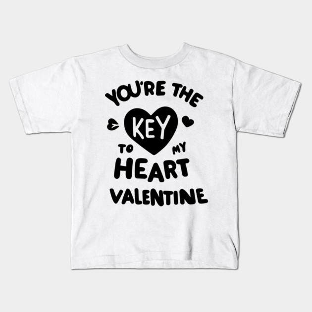 You're the Key to my Heart Valentine Kids T-Shirt by Frank Ring