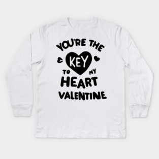 You're the Key to my Heart Valentine Kids Long Sleeve T-Shirt